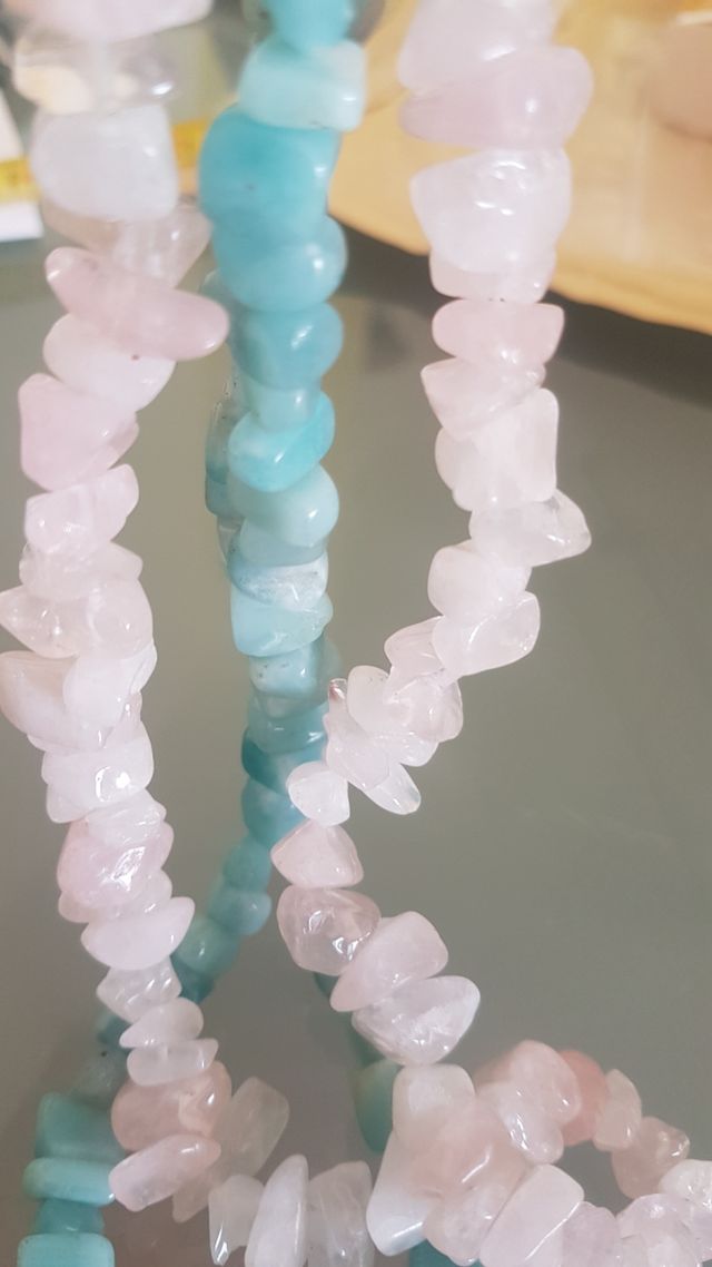 Collana vintage pietre rosa-turchese