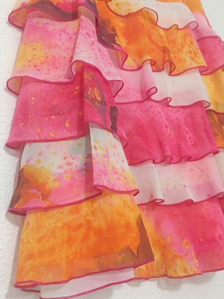 Falda estampada-volantes