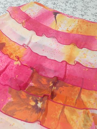 Falda estampada-volantes