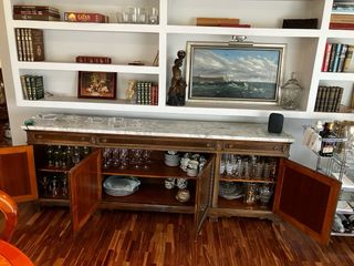 Bufet estilo Louis Philippe caoba y mármol años 40