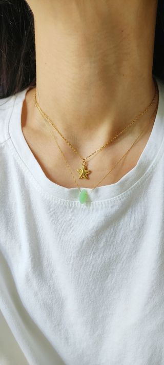 Collares dorados con estrella y cristal
