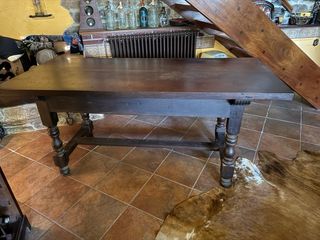 Mesa y banco de roble macizo