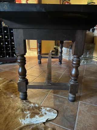 Mesa y banco de roble macizo