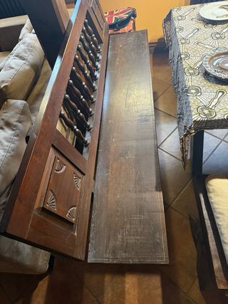 Mesa y banco de roble macizo