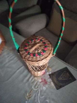Cesta mimbre portavaso