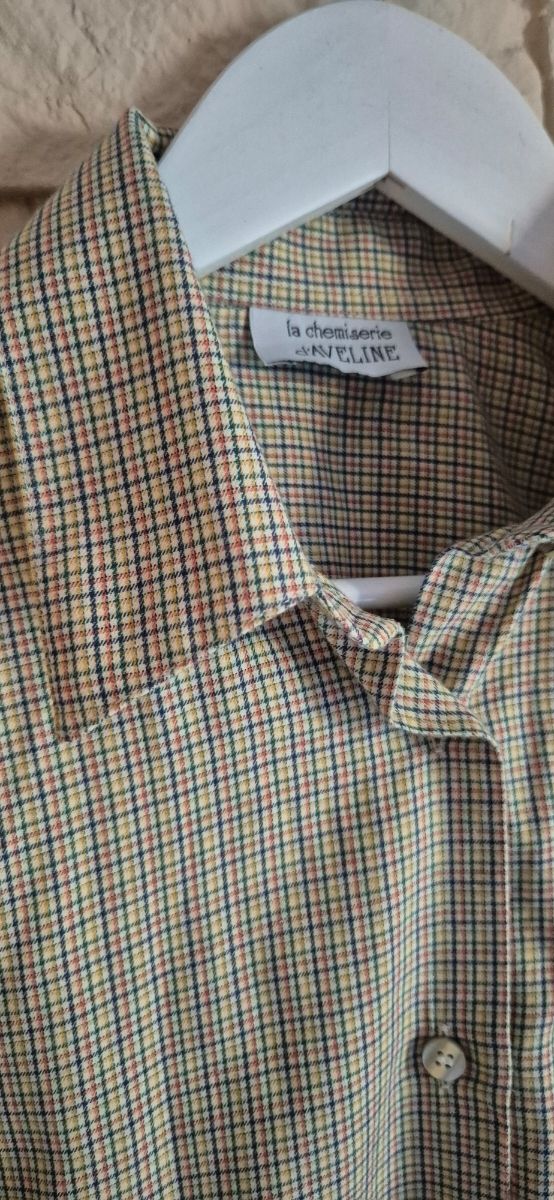 Camisa La Chemise Aveline cuadros beige