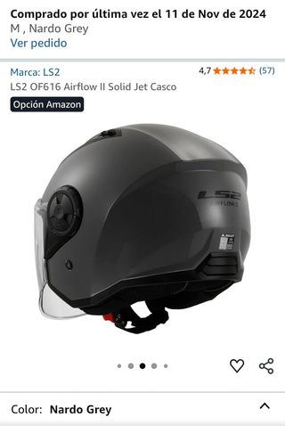 Casco LS2 OF616 Airflow II Jet Gris
