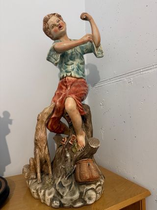 Figura Niño Cerámica Vintage