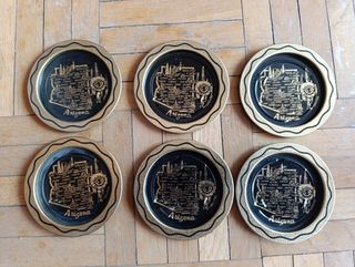 6 Posavasos Arizona - Metal Dorado