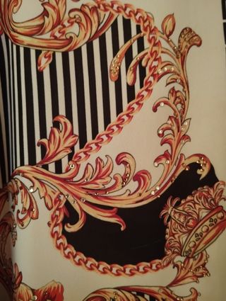 Camisa estampada dorada y blanca - XL