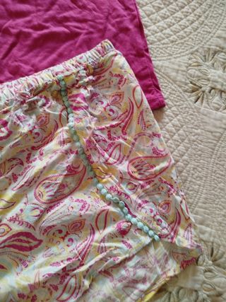 Pijama corto - top rosa estampado