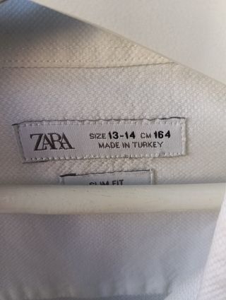 Camisa de zara blanca adolescente 