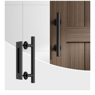 Kit puerta corredera granero negro
185cm