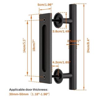 Kit puerta corredera granero negro
185cm