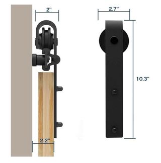 Kit puerta corredera granero negro
185cm