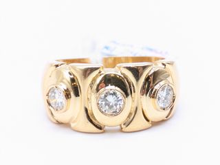 Anillo oro 18k 3 diamantes