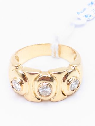 Anillo oro 18k 3 diamantes