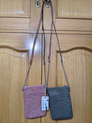 Bolso BALABORTE bandolera rosa y verde