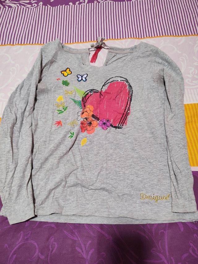 Camiseta Desigual manga larga gris