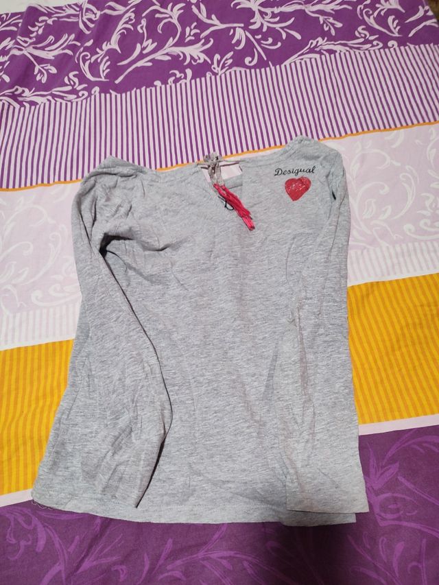 Camiseta Desigual manga larga gris