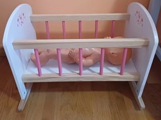 Cuna mecedora bebé juguete madera