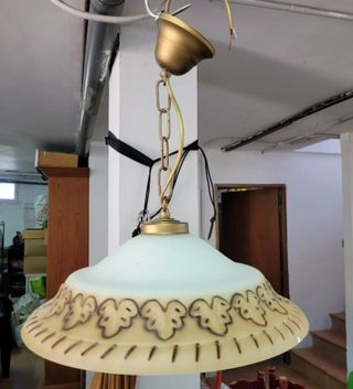 Lámpara techo vintage - beige y dorada