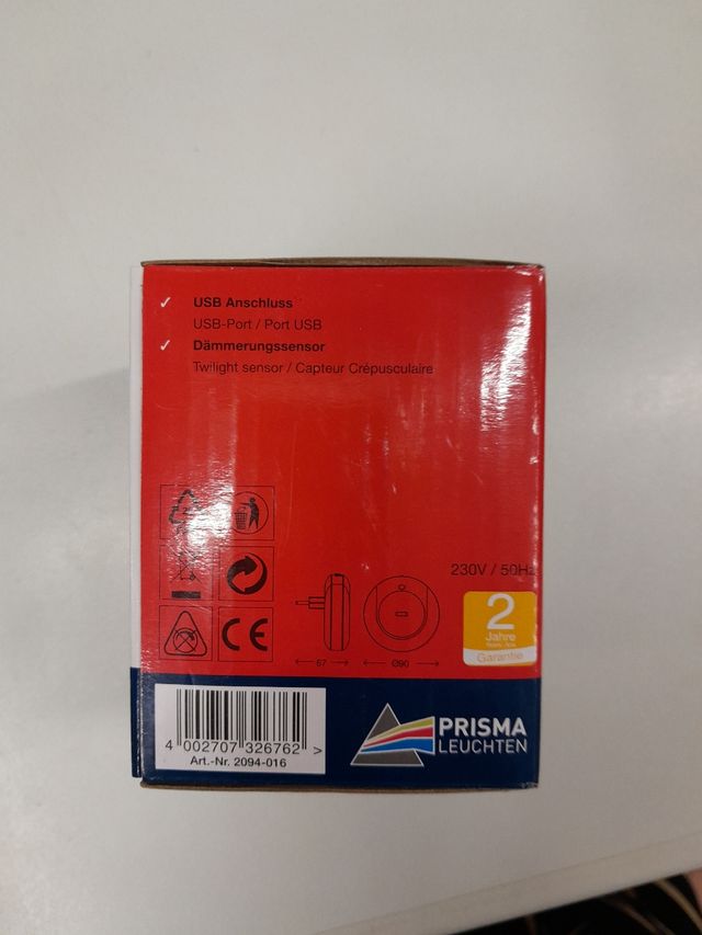 Luce Notte LED USB Prisma - Bianca