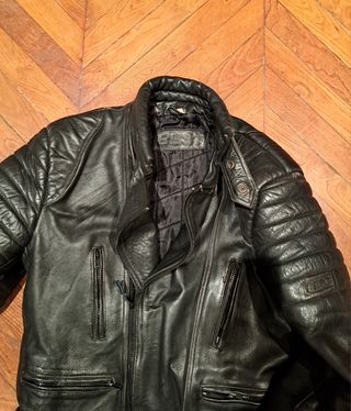 Traje de cuero moto vintaje, café racer