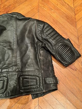 Traje de cuero moto vintaje, café racer