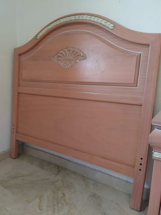 Cabecero y mesita rosa para cama de 90 cm