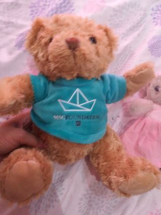 2 peluches tiernos: oso y conejita