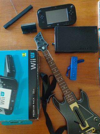 Wii U 32 GB+ 13 juegos +guitarra guitar Hero 