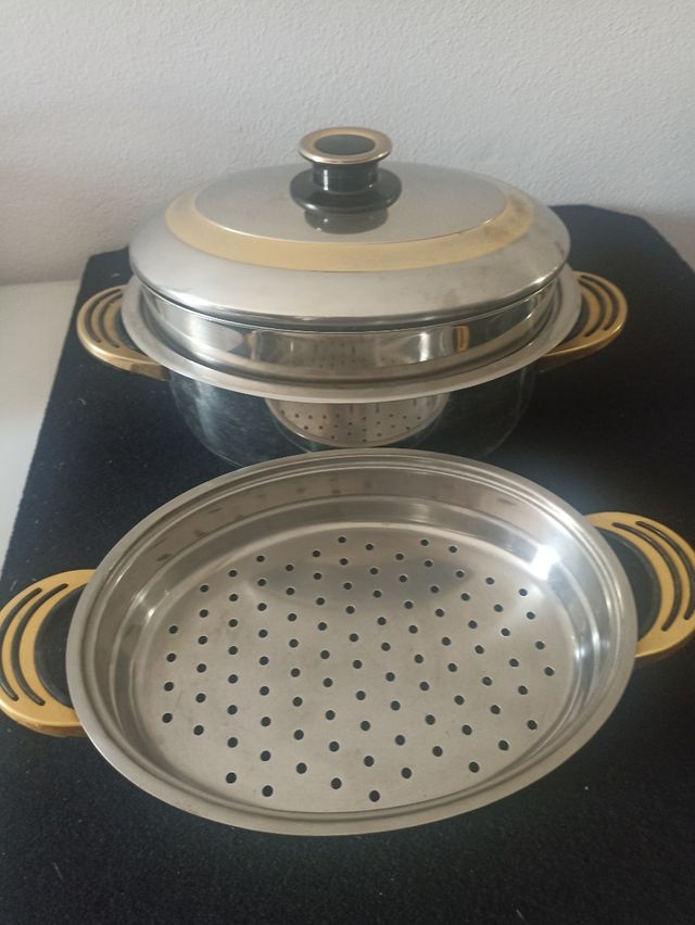 Olla acero inox. 18/10 + accesorios