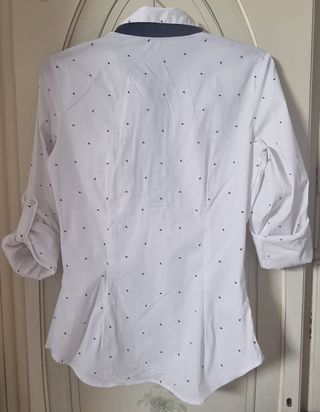 Camicia Zara Basic bianca a triangoli