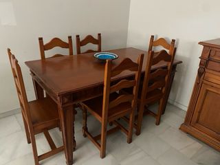Conjunto Comedor Madera Rústico