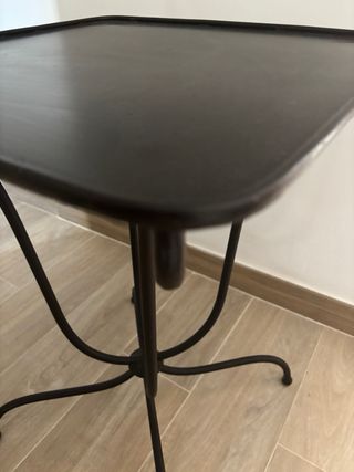 Mesa hierro forja negra 50x50