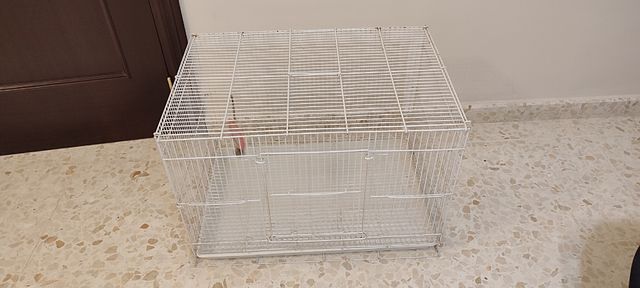 Jaula pajaros grande blanca