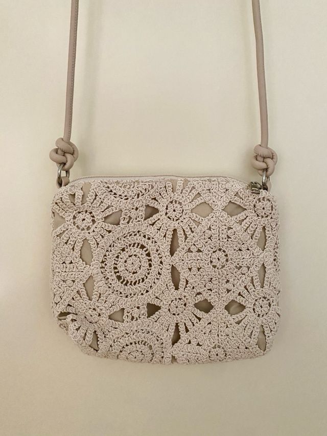 Bolso crochet beige - bandolera