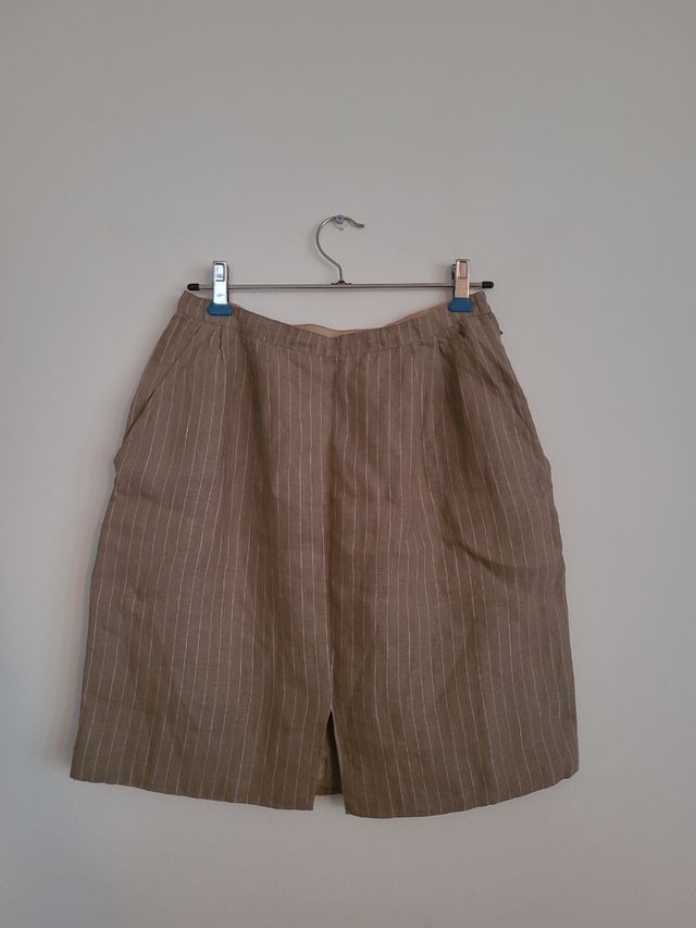 Minigonna Zara bimba righe beige