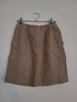 Minigonna Zara bimba righe beige