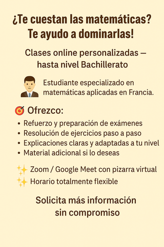 Clases particulares de matemáticas