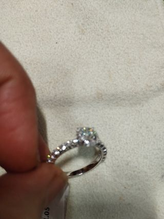 Anillode oro 14kt y  creados diamante