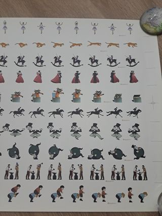 LÁMINA CON IMÁGENES PARA ZOÓTROPO - LEER.