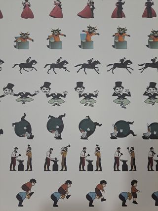 LÁMINA CON IMÁGENES PARA ZOÓTROPO - LEER.