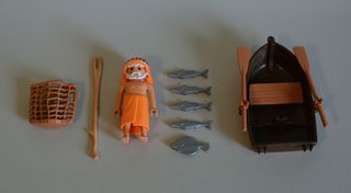 Playmobil Pescador Con Barca Y Pastorcillo Belén