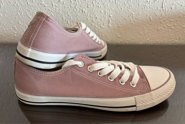 Zapatillas lona rosa mujer