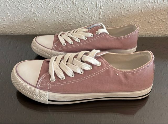 Zapatillas lona rosa mujer