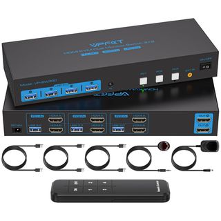CMSTEDCD 4K60Hz HDMI KVM Switch 3 PC 2 Monitores 