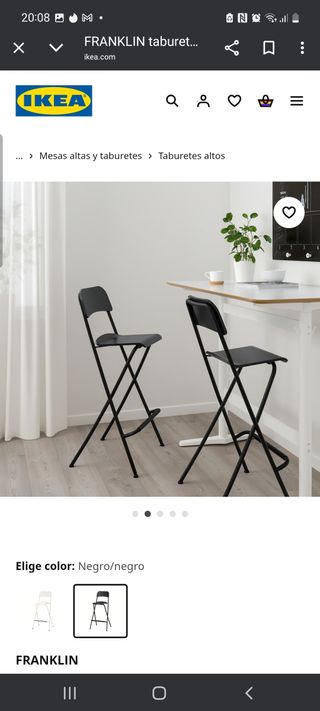 Taburete IKEA FRANKLIN negro plegable