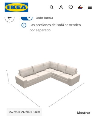 FUNDA de Sofá esquinero Ikea Kivik marrón - gris